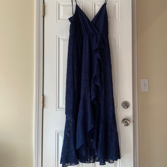 NWT lulus navy blue flower midi dress - Picture 1 of 8